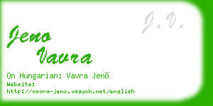 jeno vavra business card